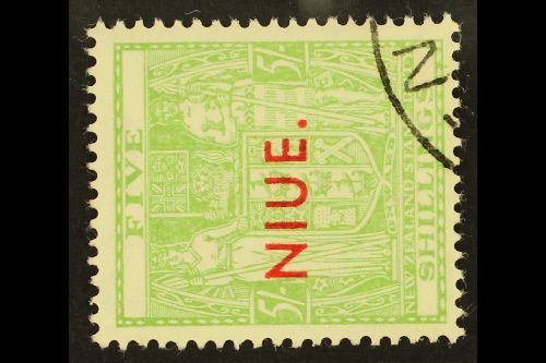 7278 1941-67 5s Pale Yellowish Green, Wmk Sideways, SG 88, Very Fine Used. For More Images, Please Visit Http://www.sand - Niue