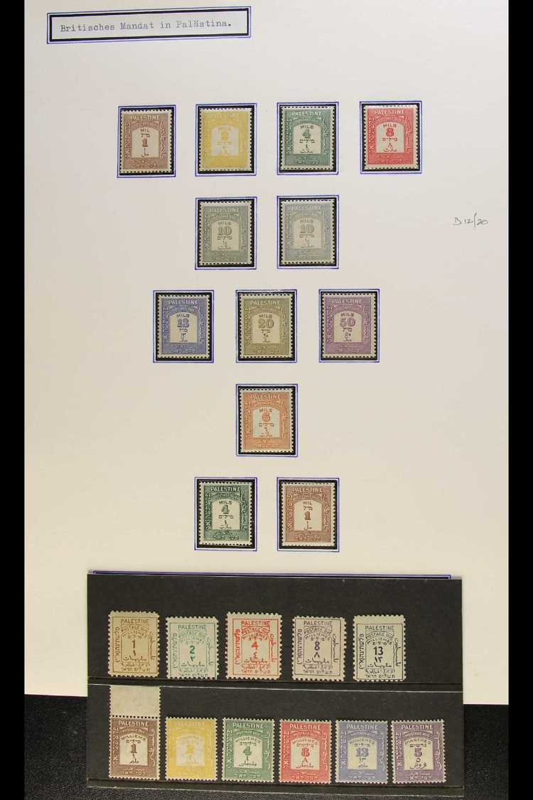 7346 POSTAGE DUES 1923-44 MINT COLLECTION Complete Basic Run Of Sets Plus 1928-44 1m Brown & 4m Green Perf.15x14, SG D1/ - Palestine