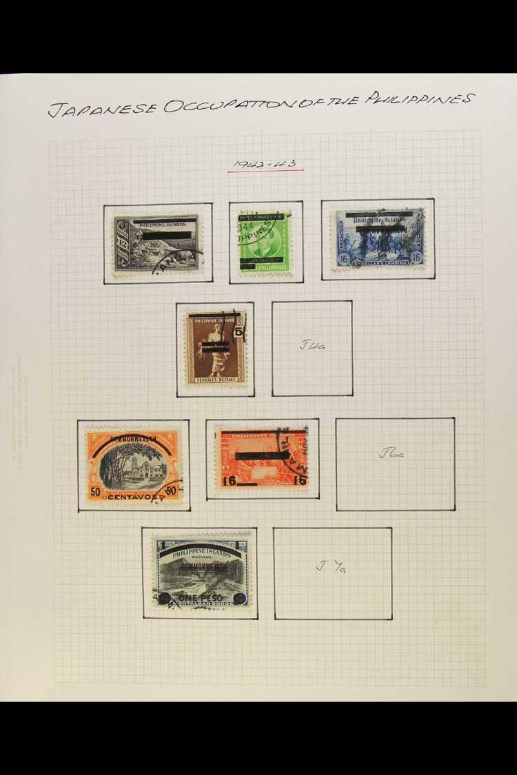 7373 JAPANESE OCCUPATION 1942-1945 VERY FINE USED All Different Collection Written Up On Album Pages. LARGELY COMPLETE ( - Philippines