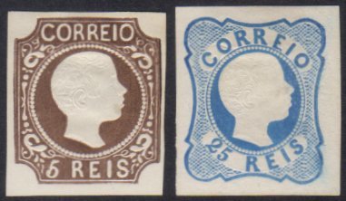 7401 1885 REPRINTS Of 1856-58 5r Brown & 25r Blue Pedro Curly Hair (as SG 16 & 20, Michel 9 & 10 I, Afinsa 10/11), Very - Other & Unclassified