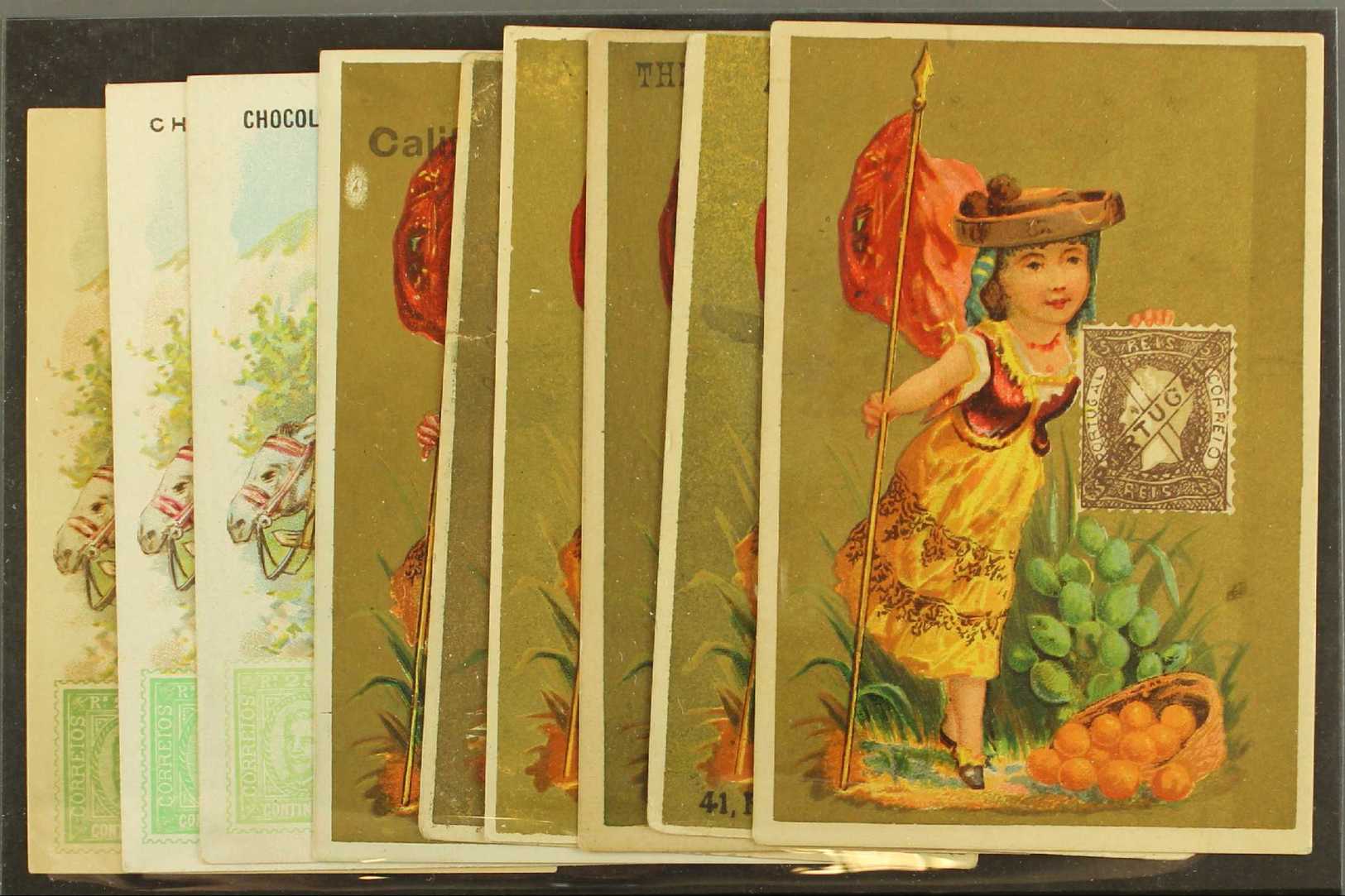 7406 1908 Stamp Designs On Advertising Cards, ALL With Different Advertisements. Lovely (9 Cards) For More Images, Pleas - Other & Unclassified