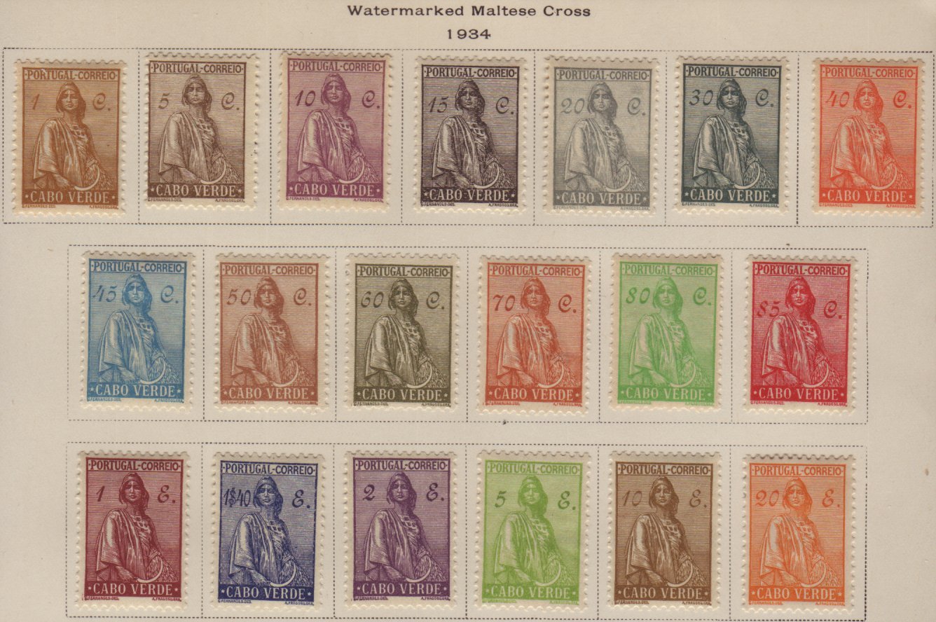 7427 CAPE VERDE 1934 Ceres Definitive Set, SG 270/88, Very Fine Mint (19 Stamps) For More Images, Please Visit Http://ww - Other & Unclassified