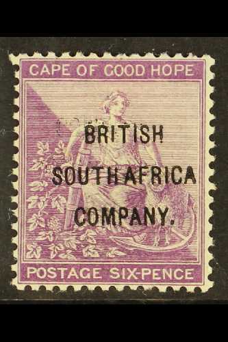 7449 1896 6d Deep Purple (SG 63) With INVERTED & REVERSED FRONTAL OFFSET OF THE "BRITISH SOUTH AFRICA COMPANY." OVERPRIN - Other & Unclassified