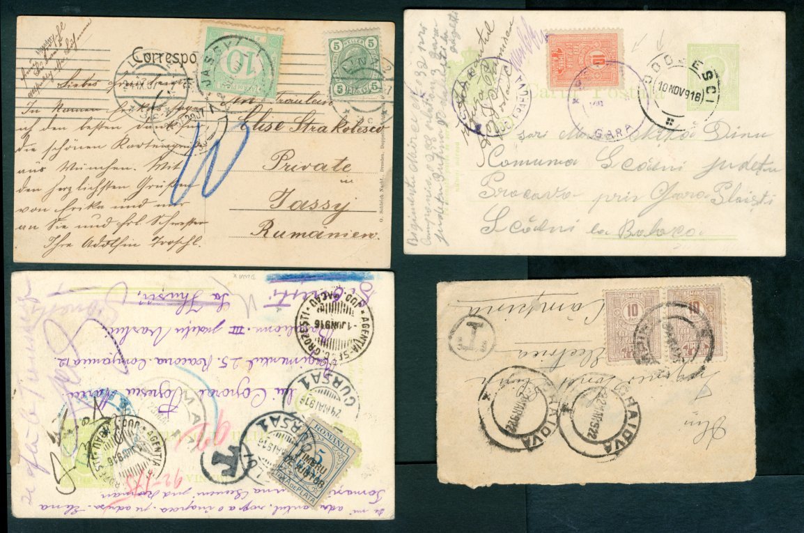 7474 POSTAGE DUES 1907-22 Group Comprising 2 PS Cards, A Postcard And A Small Cover, Each Locally Used And Bearing A Sel - Other & Unclassified