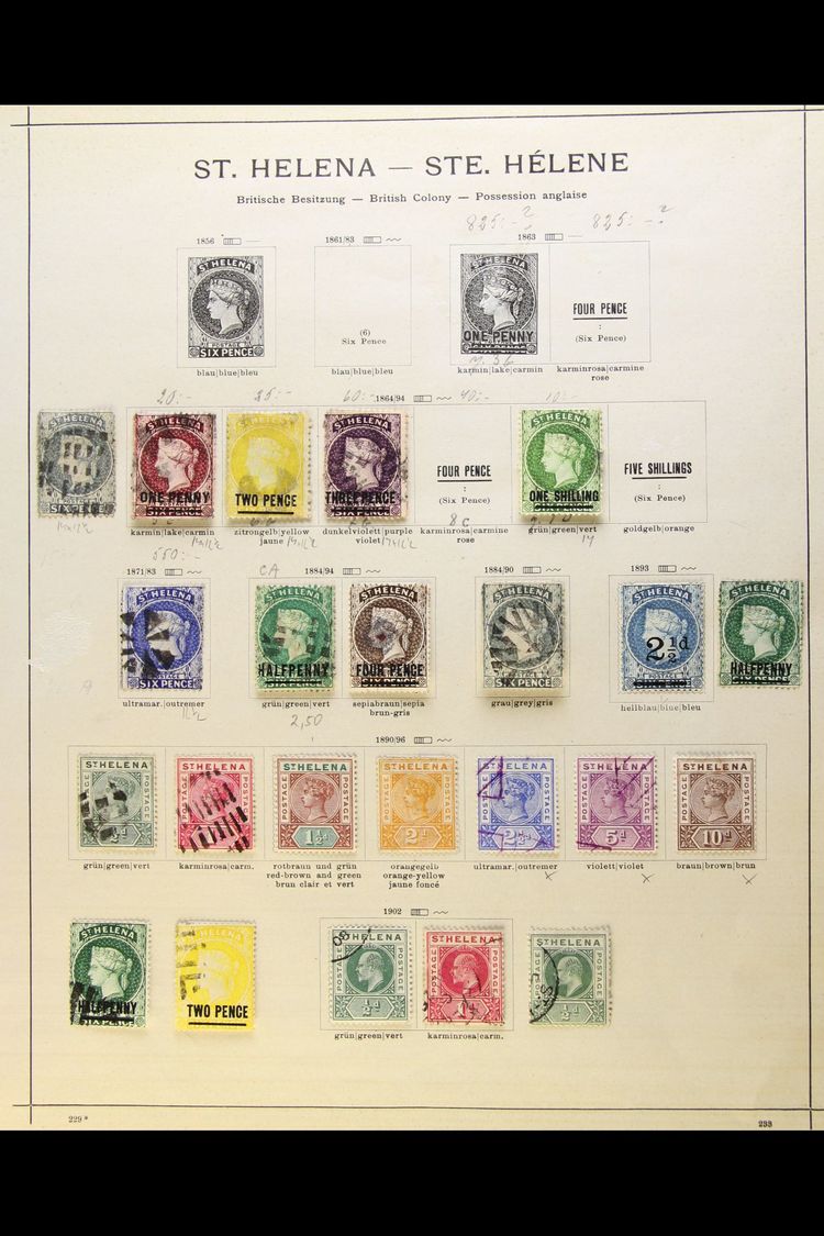 7482 1864-1953 COLLECTION On Pages, Mint Or Used Mostly All Different Stamps, Inc 1864-80 Perf 12½ 6d, Perf 14x12½ Set T - Saint Helena Island