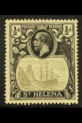 7488 1922-37 ½d Grey & Black "Cleft Rock" Variety, SG 97c, Fine Mint For More Images, Please Visit Http://www.sandafayre - Saint Helena Island