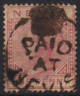7493 1883 "PAID AT NEVIS" 1d Dull Rose SG 27, With Large Part Upright "PAID AT NEVIS" Crowned Circle, SG States Used Dur - St.Christopher-Nevis-Anguilla (...-1980)