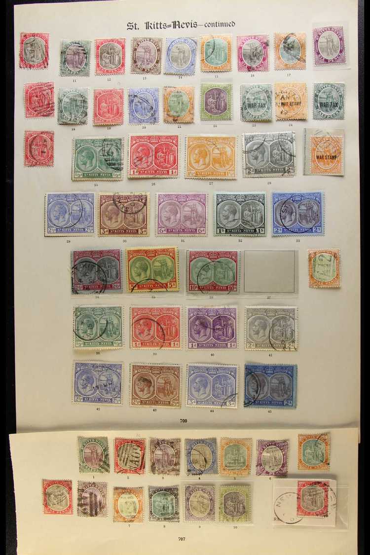 7497 1903-35 USED COLLECTION 1903 Wmk Crown CA Set, 1905-18 Wmk MCA Set Plus A Few On Chalky Paper, 1920-2 Complete To 1 - St.Kitts And Nevis ( 1983-...)