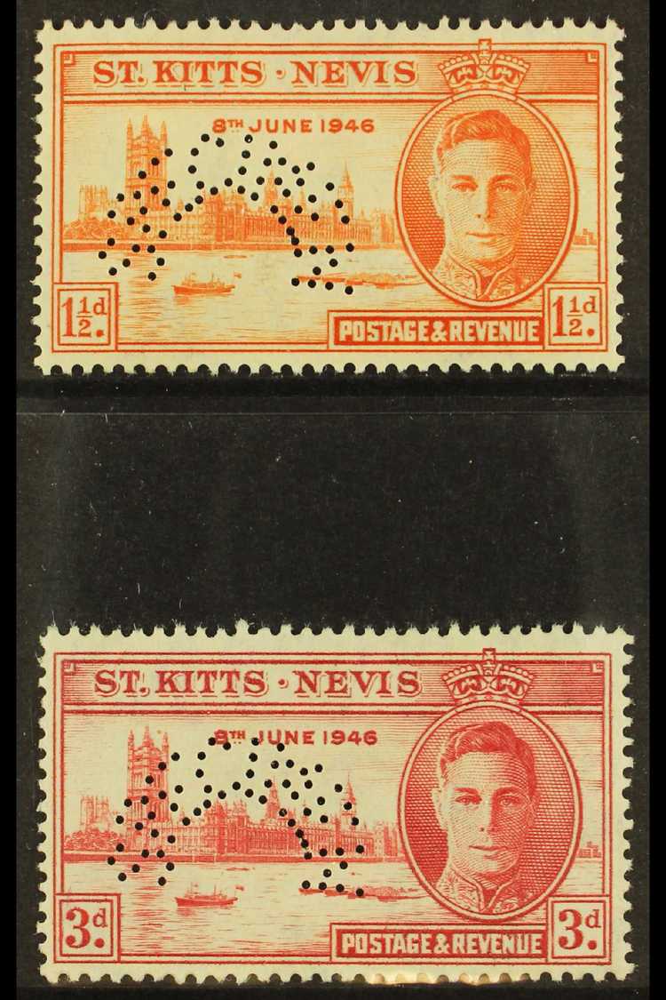 7501 1946 Victory Pair, Perforated "Specimen", SG 78s/9s, Fine Mint, Large Part Og. For More Images, Please Visit Http:/ - St.Kitts And Nevis ( 1983-...)