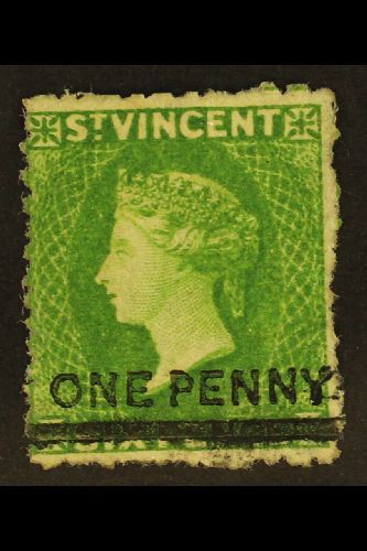 7525 1881 1d On 6d Bright Green, SG 34, Fine Mint, Large Part Og. For More Images, Please Visit Http://www.sandafayre.co - St.Vincent (...-1979)