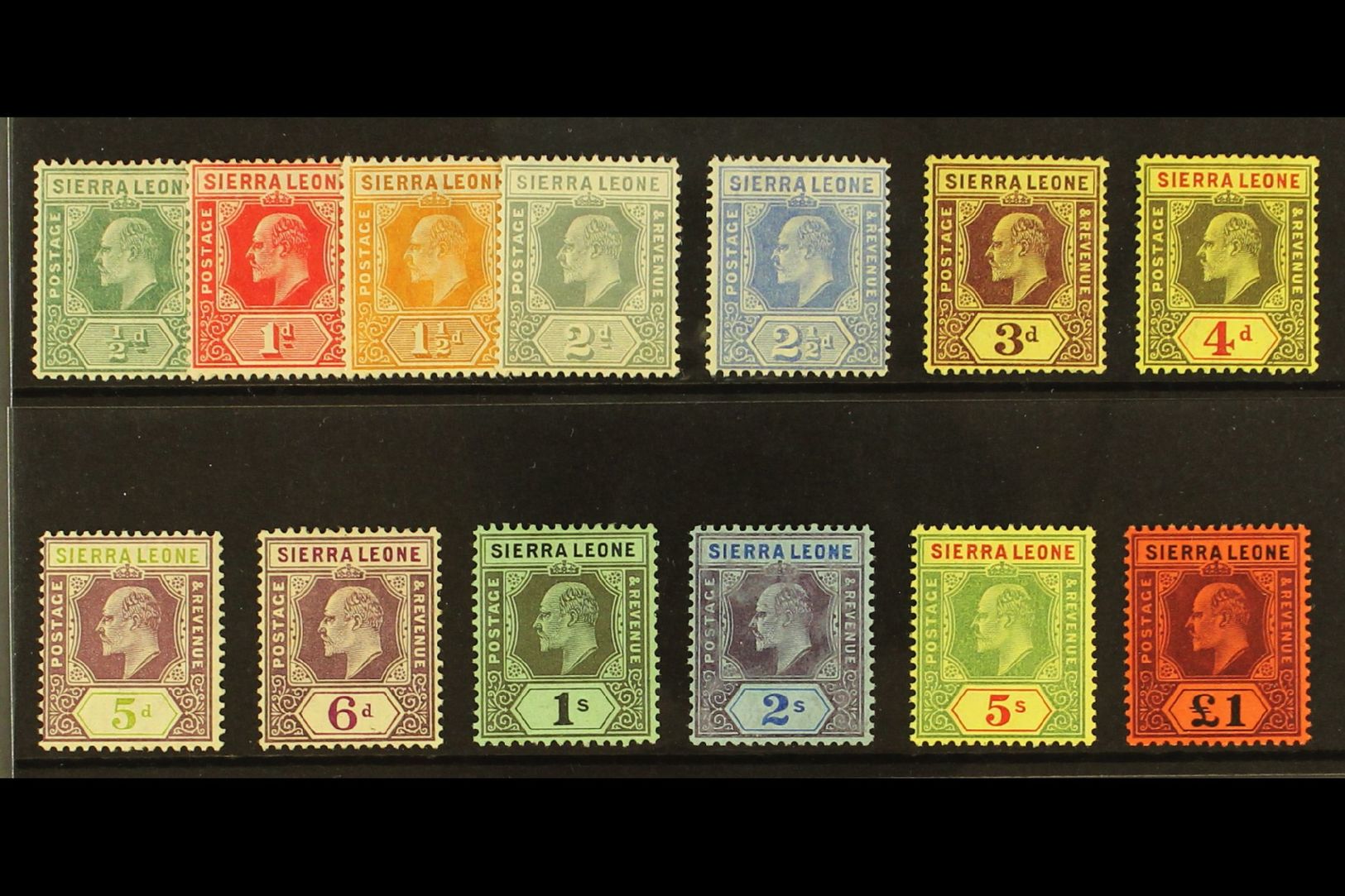 7601 1907-12 Wmk Mult Crown CA Set Complete, SG 99/111, Very Fine Mint (13 Stamps) For More Images, Please Visit Http:// - Sierra Leone (...-1960)
