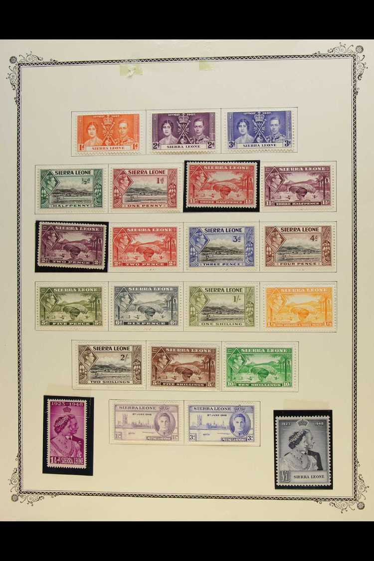7607 1937-62 MINT COLLECTION Presented On A Pair Of "Scott" Pages. Includes KGVI Pictorial Set To 10s (1½d Red & 2d Mauv - Sierra Leone (...-1960)