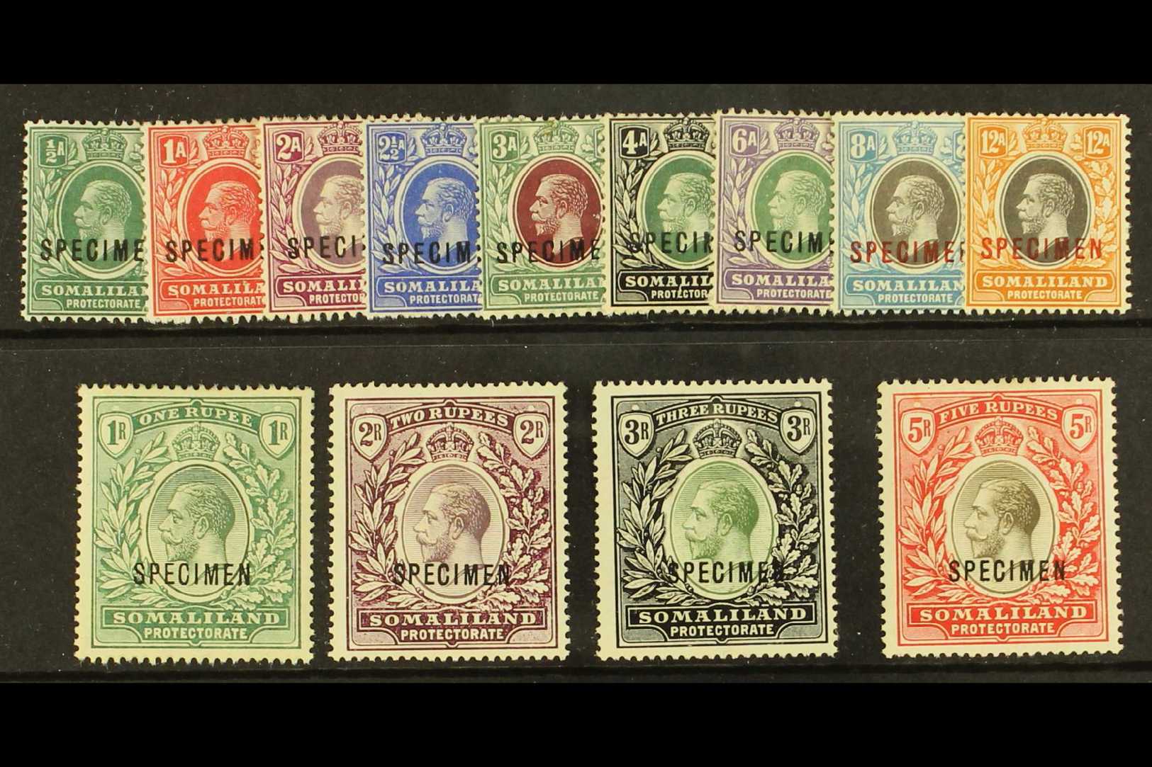 7621 1912 Geo V Set To 5r Overprinted "Specimen", SG 60s/72s, Fine Mint Large Part Og. (13 Stamps) For More Images, Plea - Somaliland (Protectorate ...-1959)