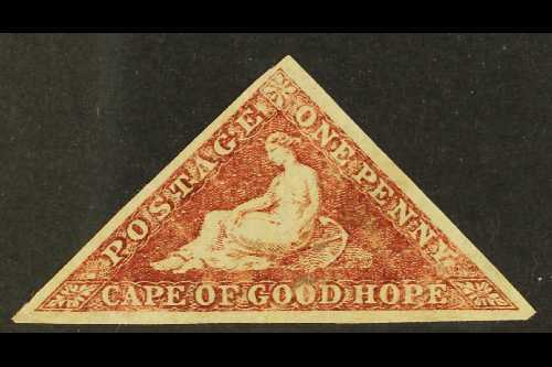 7641 CAPE OF GOOD HOPE 1863-4 1d Deep Carmine-red, SG 18, Mint, Three Good, Even Margins, Small Surface Fault, Cat.£300. - Unclassified