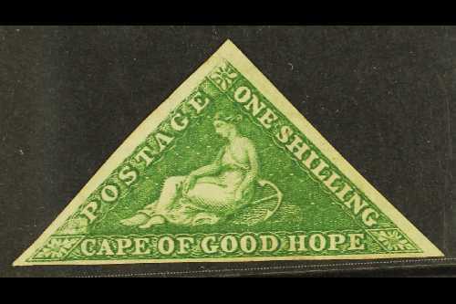 7643 CAPE OF GOOD HOPE 1858 1s Bright Yellow- Green / White Paper, SG 8, Superb Unused With 3 Small To Large Neat Margin - Unclassified