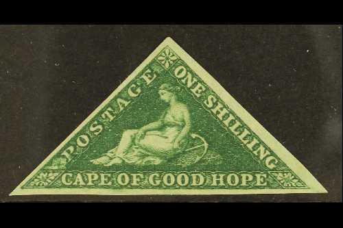 7647 CAPE OF GOOD HOPE 1855 1s Deep Dark Green, SG 8b, Superb Mint Og. Beautiful Stamp With Large Margins All Round And - Unclassified