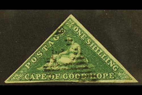 7676 CAPE OF GOOD HOPE 1855-63 1s Deep Dark Green, SG 8b, Used With 3 Margins For More Images, Please Visit Http://www.s - Unclassified