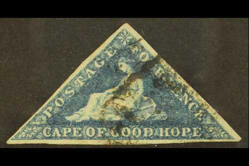 7681 CAPE OF GOOD HOPE 1863-64 4d Deep Blue, SG 19, Used With 3 Margins.  For More Images, Please Visit Http://www.sanda - Unclassified