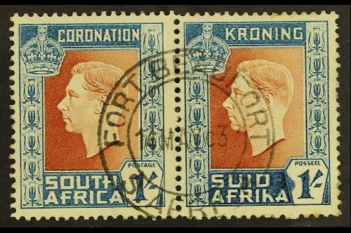 7770 1937 1s Coronation, Hyphen Omitted With Blue Ink Inside Value Tablet, SG 75a, Very Fine Used. For More Images, Plea - Unclassified