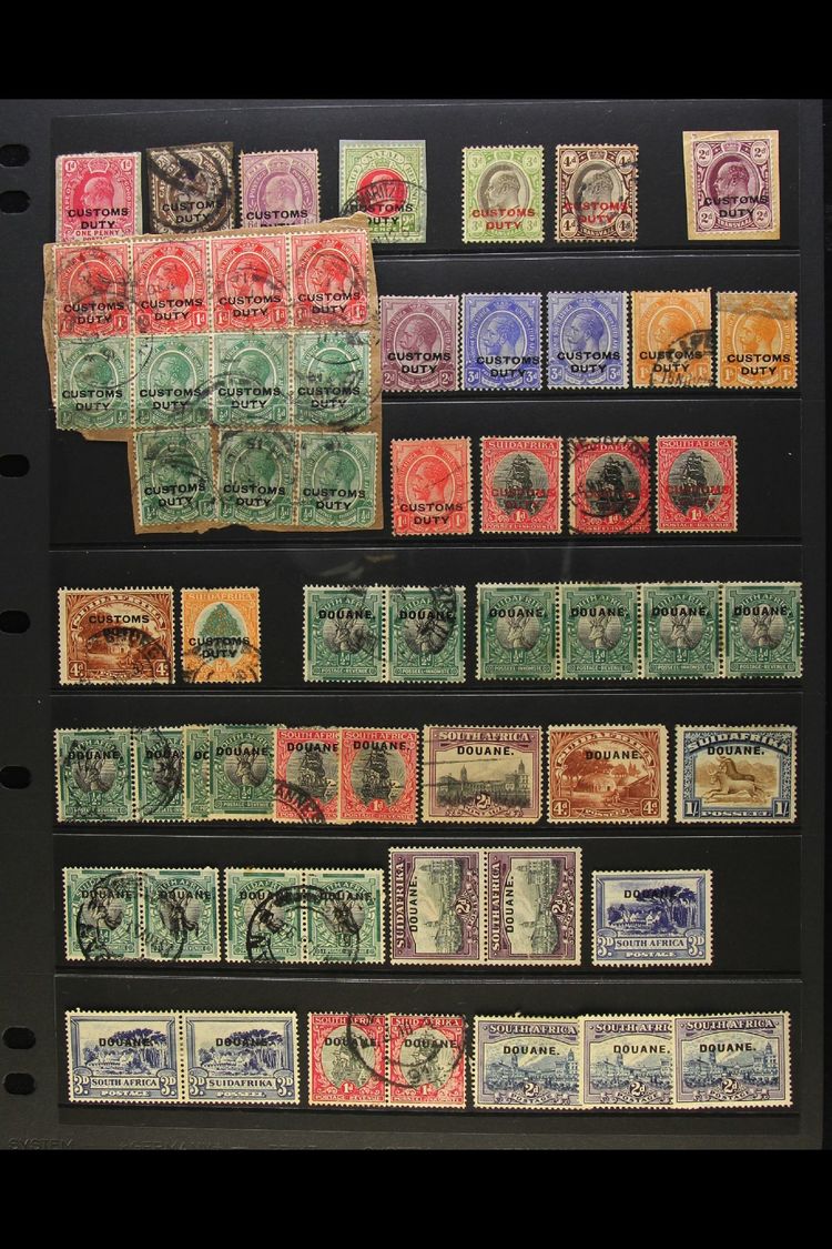 7794 CUSTOMS DUTY REVENUES Stamps Overprinted "CUSTOMS DUTY" Or "DOUANE." Incl. Cape 1d, 2d & 6d, Natal 2d, Transvaal 3d - Unclassified