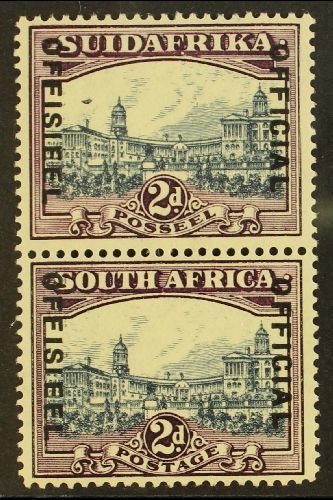 7804 OFFICIALS 1930-47 2d Slate-blue & Bright Purple, Wmk Upright, AIRSHIP FLAW In A Vertical Pair, Only Listed As SG O1 - Unclassified