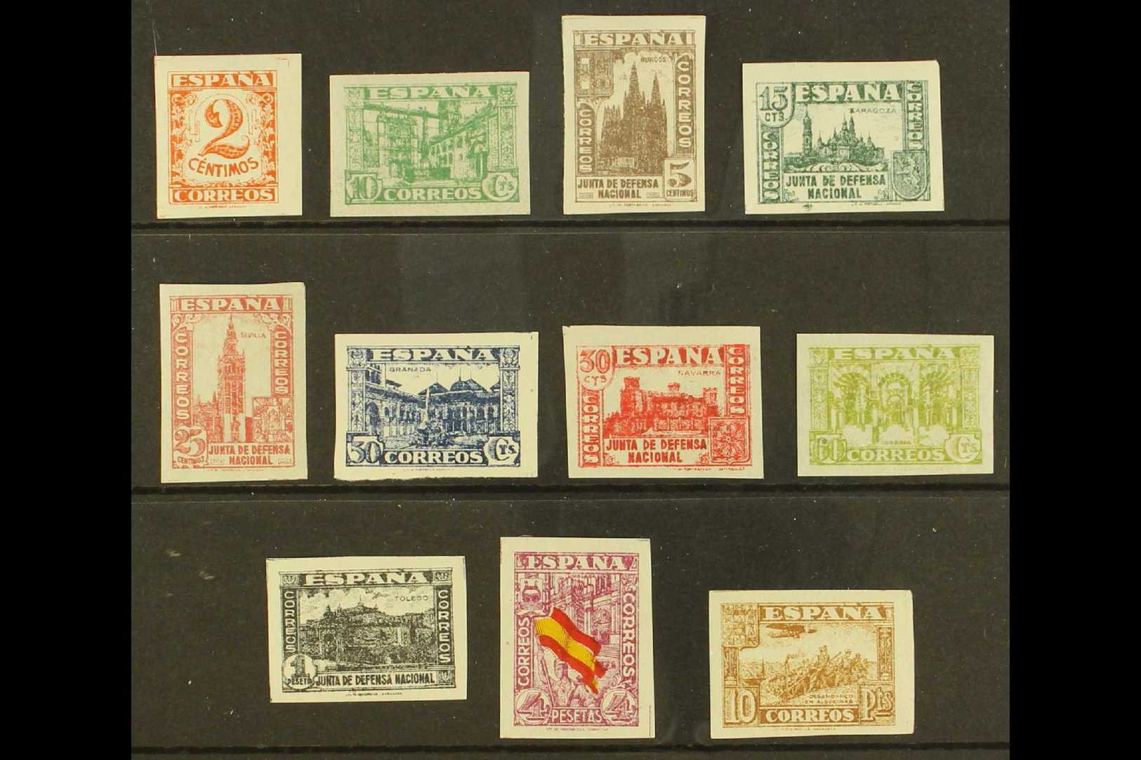 7887 1936 Junta De Defensa Nacional Set Imperf, ED 803s/813s, Less Later 30c Rose 808As, Very Fine Mint. (11 Stamps) For - Other & Unclassified