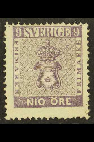 7933 1858 9ore Purple, SG 7, Mint, Centred High But Not Perfed Into Design And Some Slight Gum Adherence. Cat SG £450 Fo - Other & Unclassified
