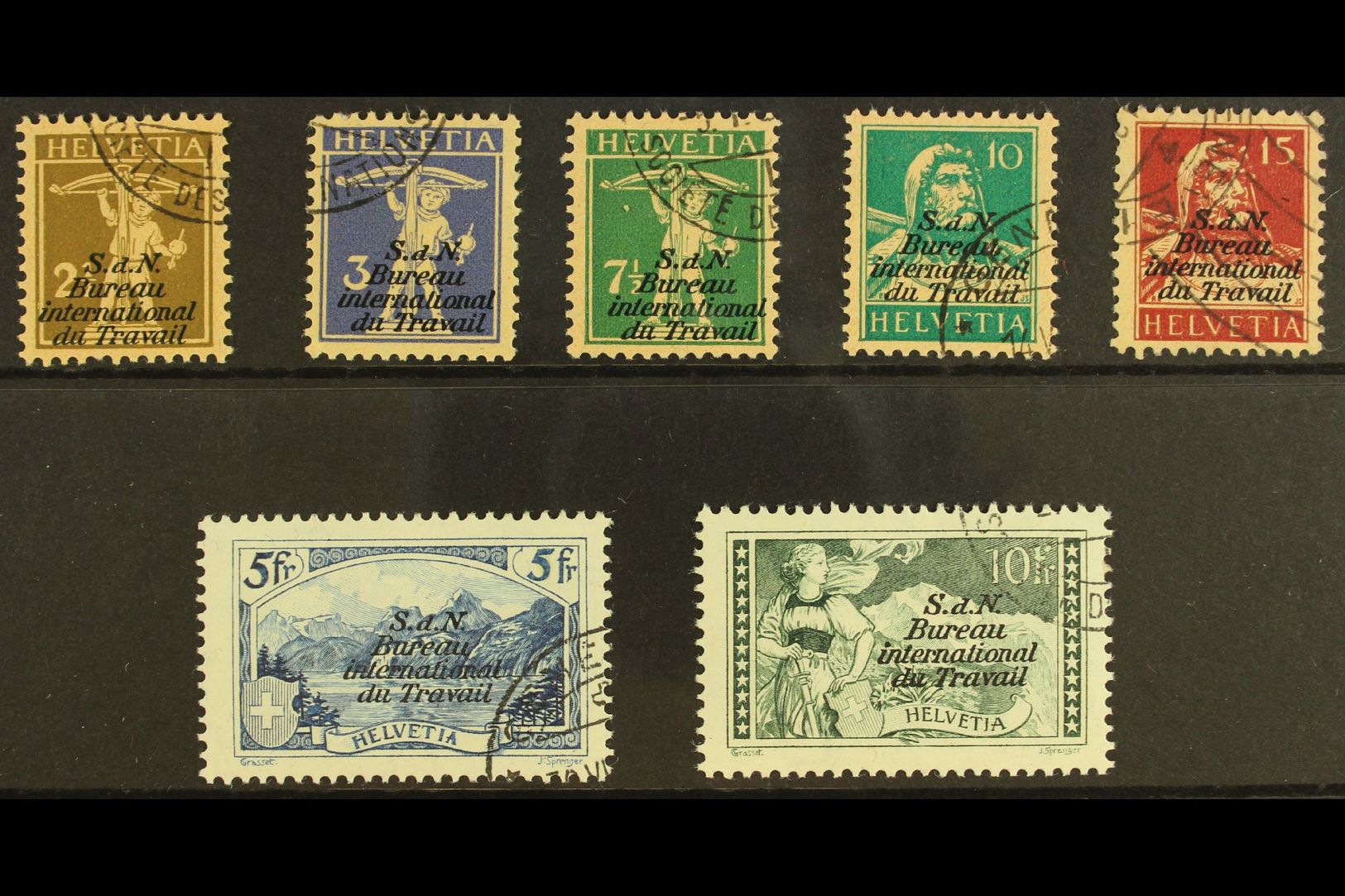 7947 INTERNATIONAL OFFICES INT LABOUR ORG 1927-30 Complete Set, Michel 25/31, Superb Used. (7 Stamps) For More Images, P - Other & Unclassified