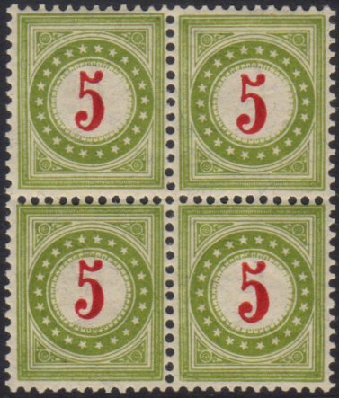 7950 POSTAGE DUES 1889-93 5c Carmine & Olive-green Inverted Frame, Michel 17 II AXdb K, SG D182C, Zumstein 17D.b.II K, V - Other & Unclassified