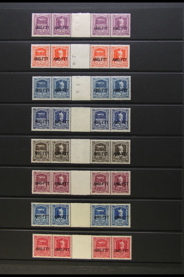 7985 ALLIED MILITARY GOVERNMENT REVENUE STAMPS INDUSTRIAL AND COMMERCIAL TAX STAMPS Set To 100L In Never Hinged Mint GUT - Other & Unclassified