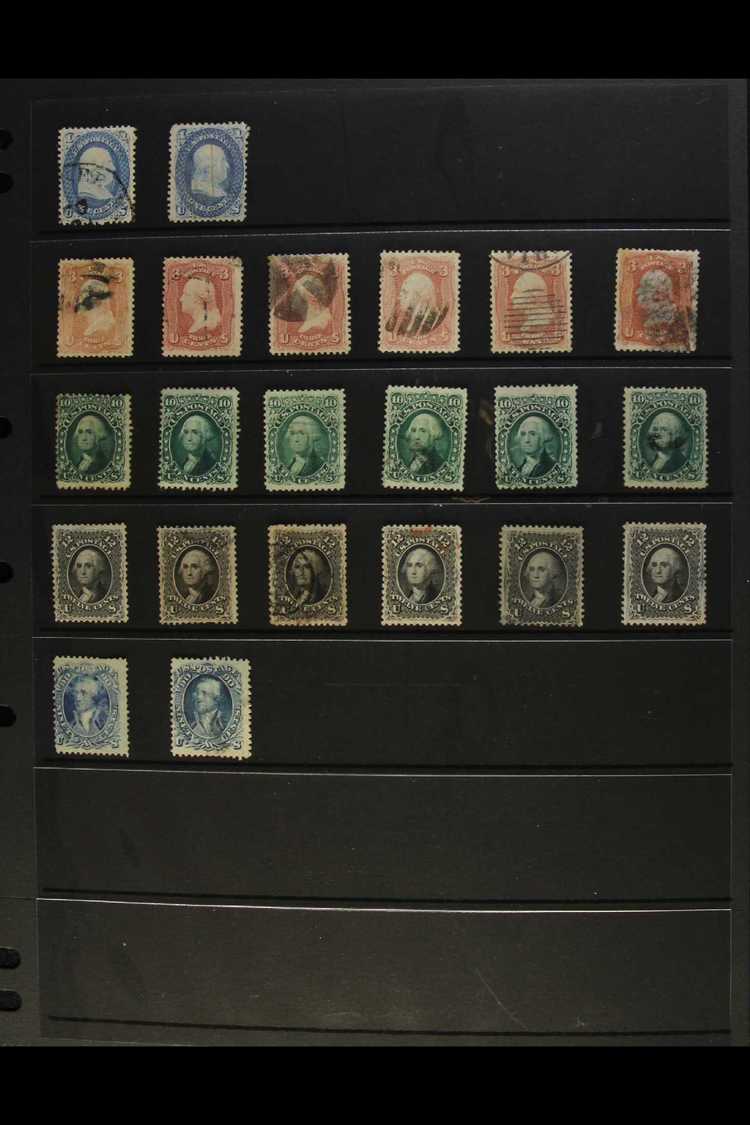 8046 1861-68 DEFINITIVES Mainly Used Collection With 1c (2); 3c (6), Including One With Grill; 10c (6) Including One Wit - Other & Unclassified