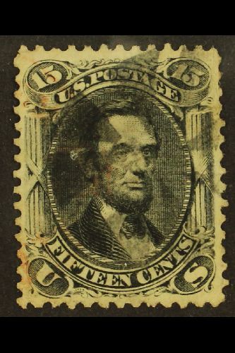 8047 1866 15c Grey-black Lincoln (SG 73, Sc 77), Lightly Used With Extremely Fine Centering. For More Images, Please Vis - Other & Unclassified