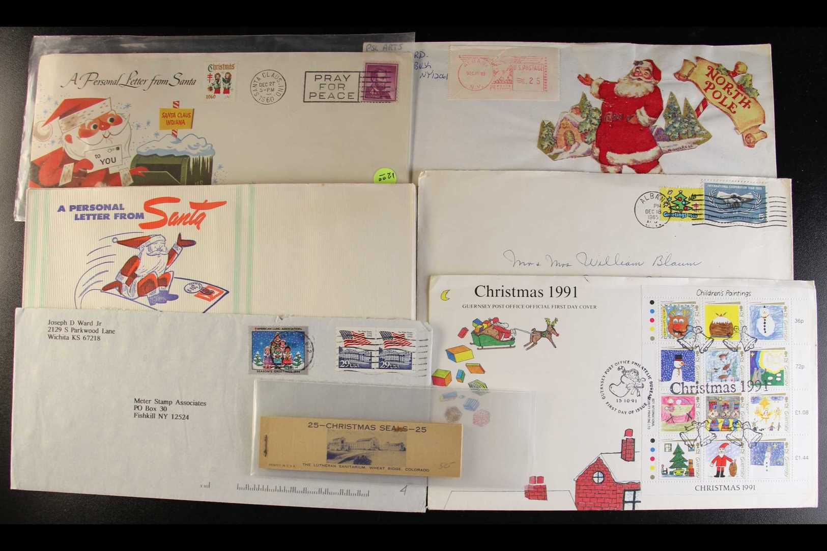 8059 1905-2000s COVERS, CARDS & SEALS A Shoebox Stuffed With CHRISTMAS Related Covers, Cards & Ephemera, Topical Covers, - Other & Unclassified