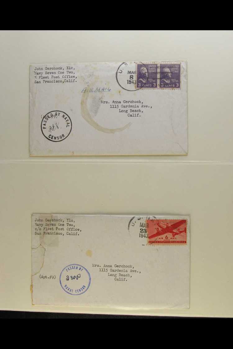 8086 AMERICAN SAMOA GERCHOCK CORRESPONDENCE - 1943 Group Of Nine Covers And An Airgraph (with Its Cover) From A John Ger - Other & Unclassified