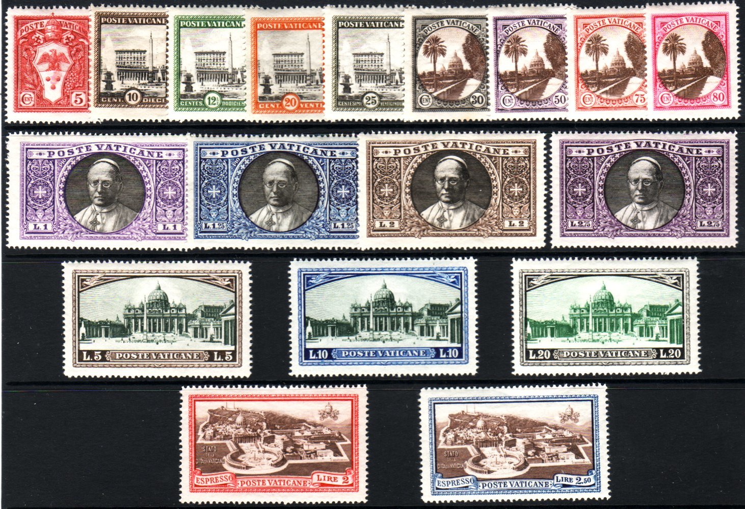 8093 1933 Pope And Views Complete Set, And  2L & 2.50L Express, Sass S6, Very Fine Never Hinged Mint. (18 Stamps) For Mo - Other & Unclassified