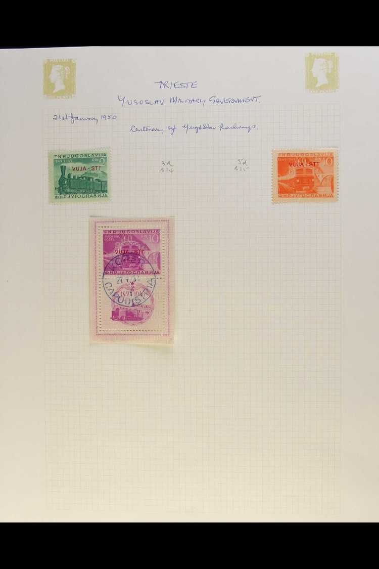 8122 TRIESTE ZONE B 1950-4 Small Mint And Used Selection Including 10d Lilac Rail Conference Perforated Min Sheet, Very - Other & Unclassified