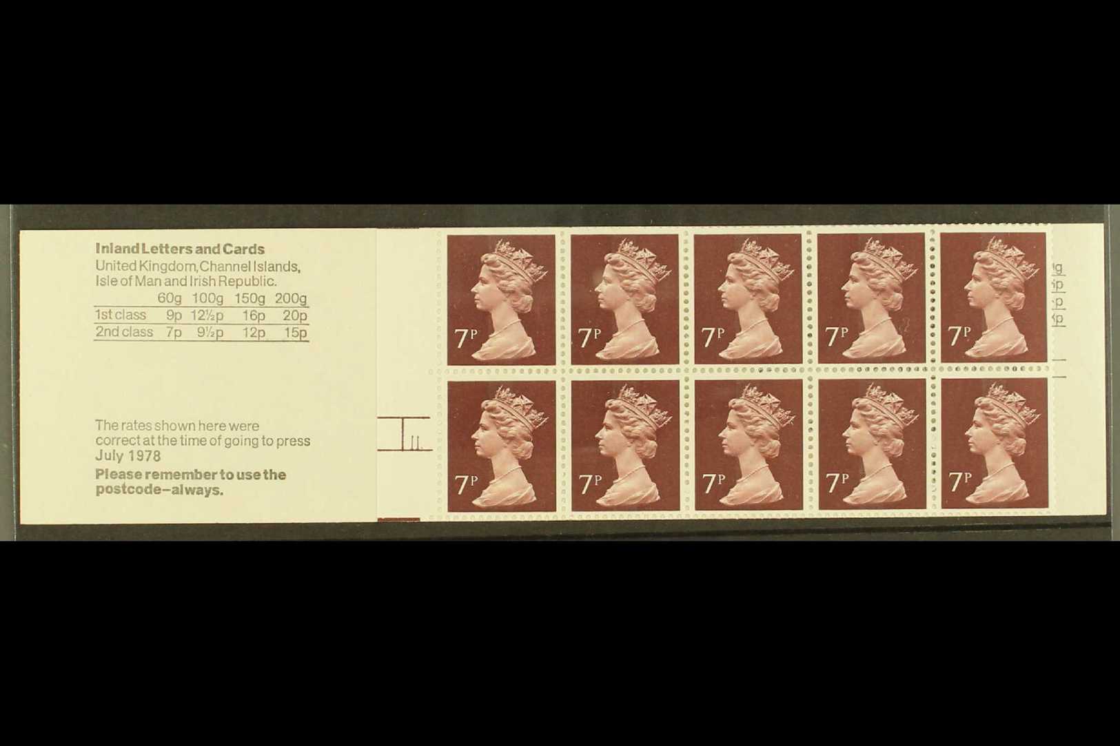 8152 1978-79 RARE 70P BOOKLET Country Craft Series " Dry Stone Walling, Selvedge At Left, SG FD4A, Superb Condition (1 B - Other & Unclassified