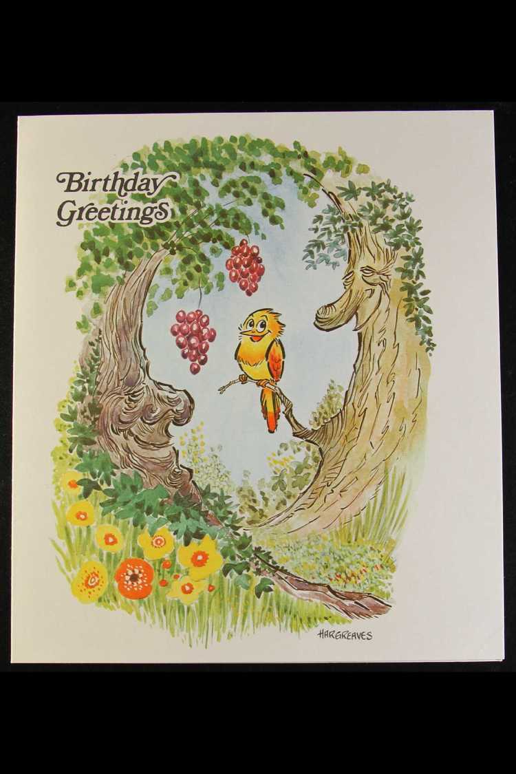 8154 RARE 1975 ILLUSTRATED TELEGRAM A Superb Cartoon Style "Birthday Greetings" Telegram Card" With Four Sides Of Multic - Other & Unclassified