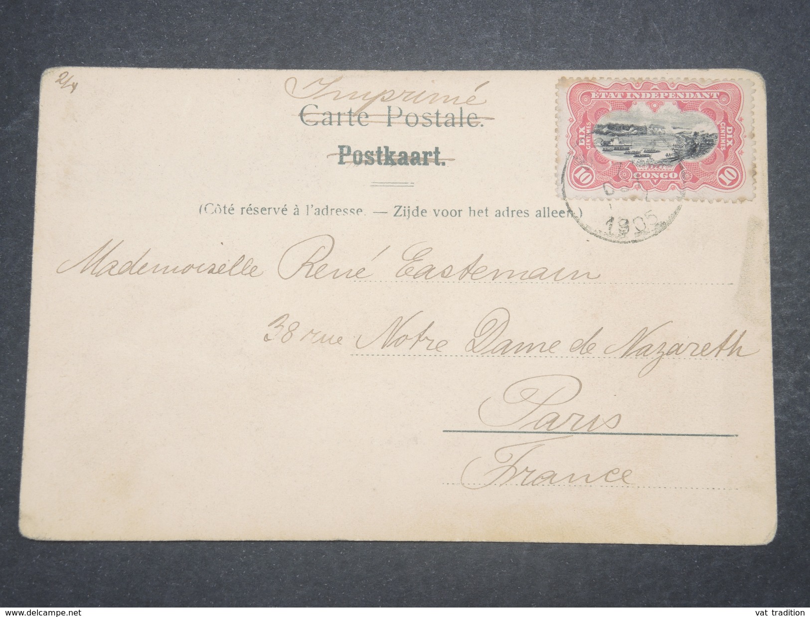 CONGO BELGE - Carte Postale Au Tarif Imprimé Pour La France En 1905 - L 9791 - Covers & Documents