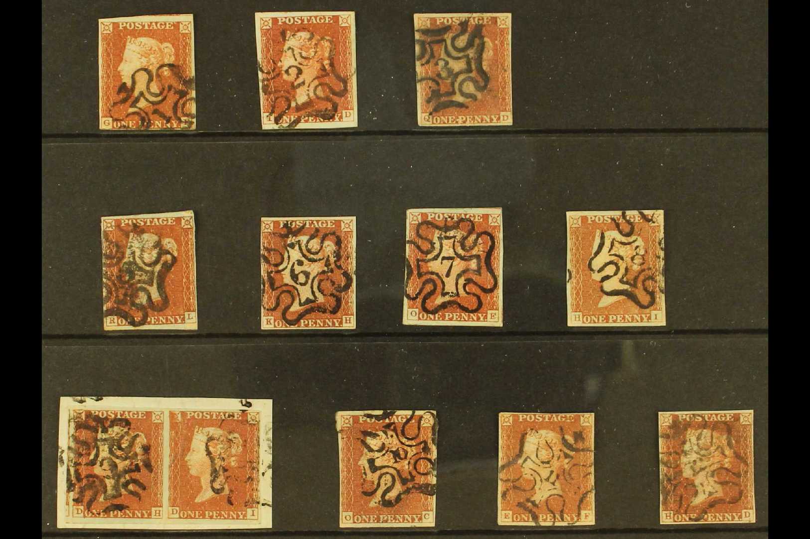 8221 1841 NUMBERS IN MALTESE CROSS A Lovely Group Of 1841 1d Red-brown (SG 8m) With Numbers 1 To 12 (excluding No.4), Ea - Other & Unclassified