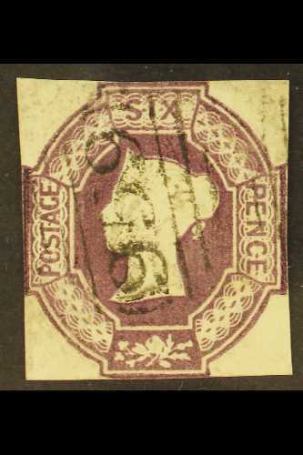 8230 1847-54 6d Mauve Embossed, SG 58, Attractive With Square Cut Margins, Only Just Touching Frame, Neat "959" Cancel. - Other & Unclassified