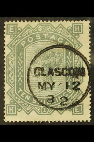 8268 1867-83 10s Greenish Grey, Wmk Maltese Cross, SG 128, Used With Superb Complete Upright 12 May 1882 Cds. For More I - Other & Unclassified