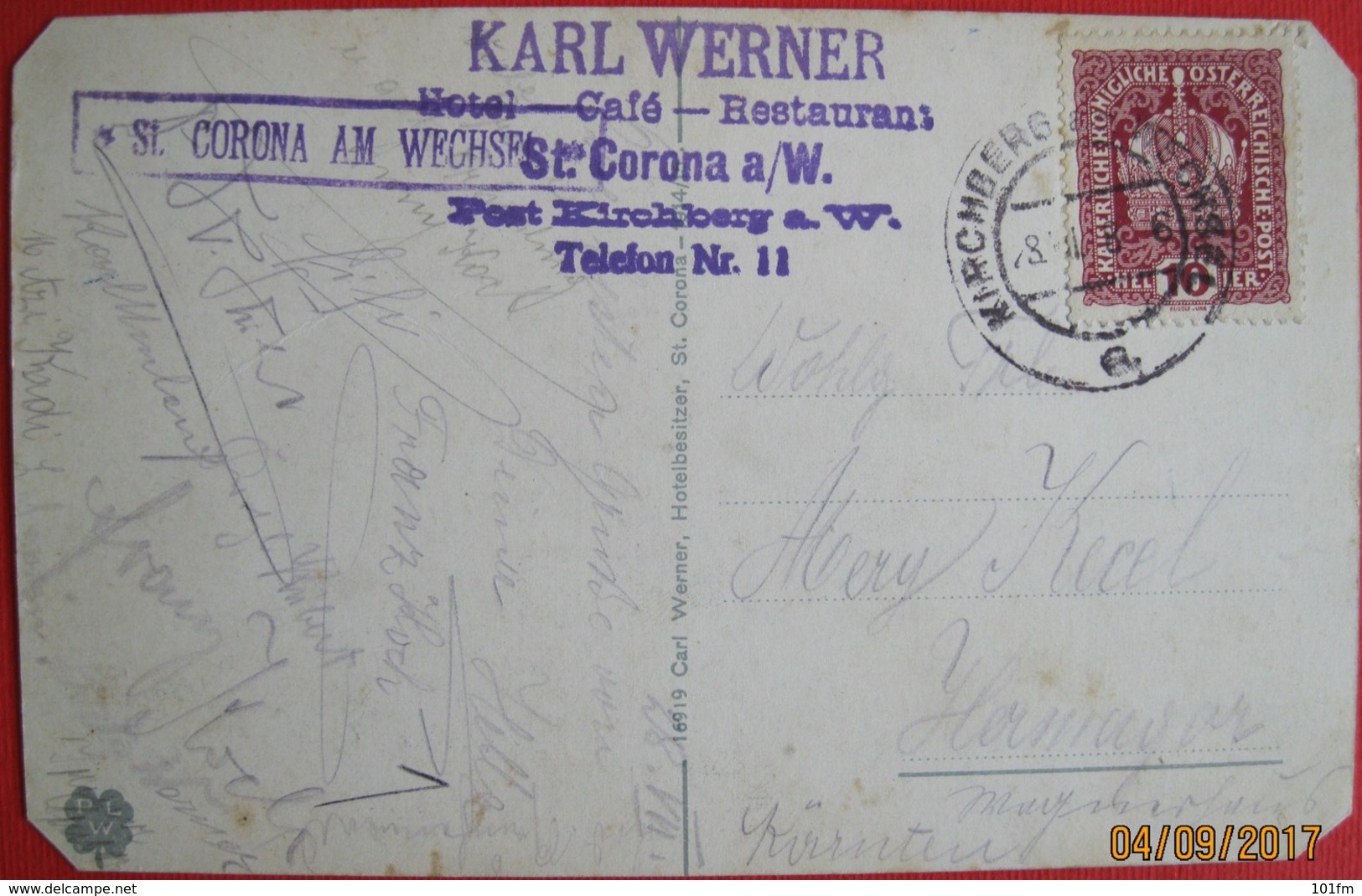 Austria - St.Corona Am Wechsel - Carl Werner's Hotel Wien - Wechsel