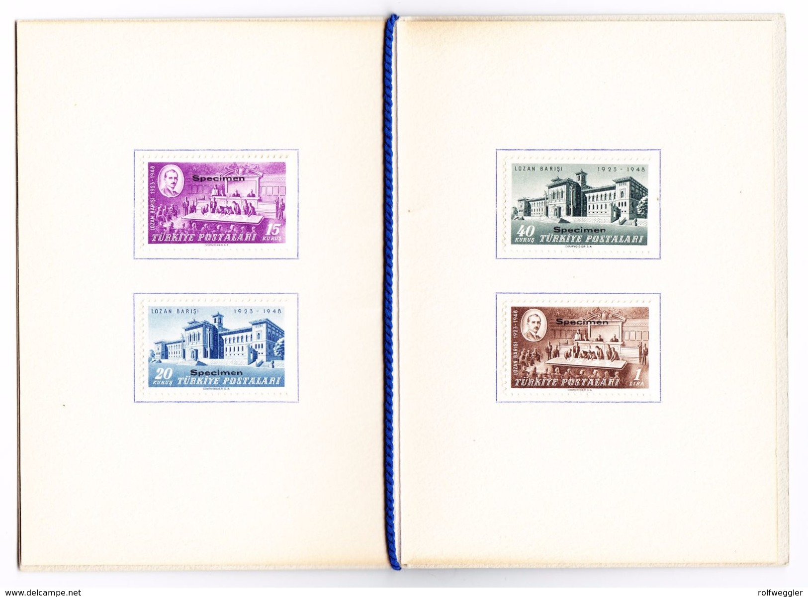 1948 Peace Treaty Serie überdruckt Specimen In Courvoisier Heft - Unused Stamps