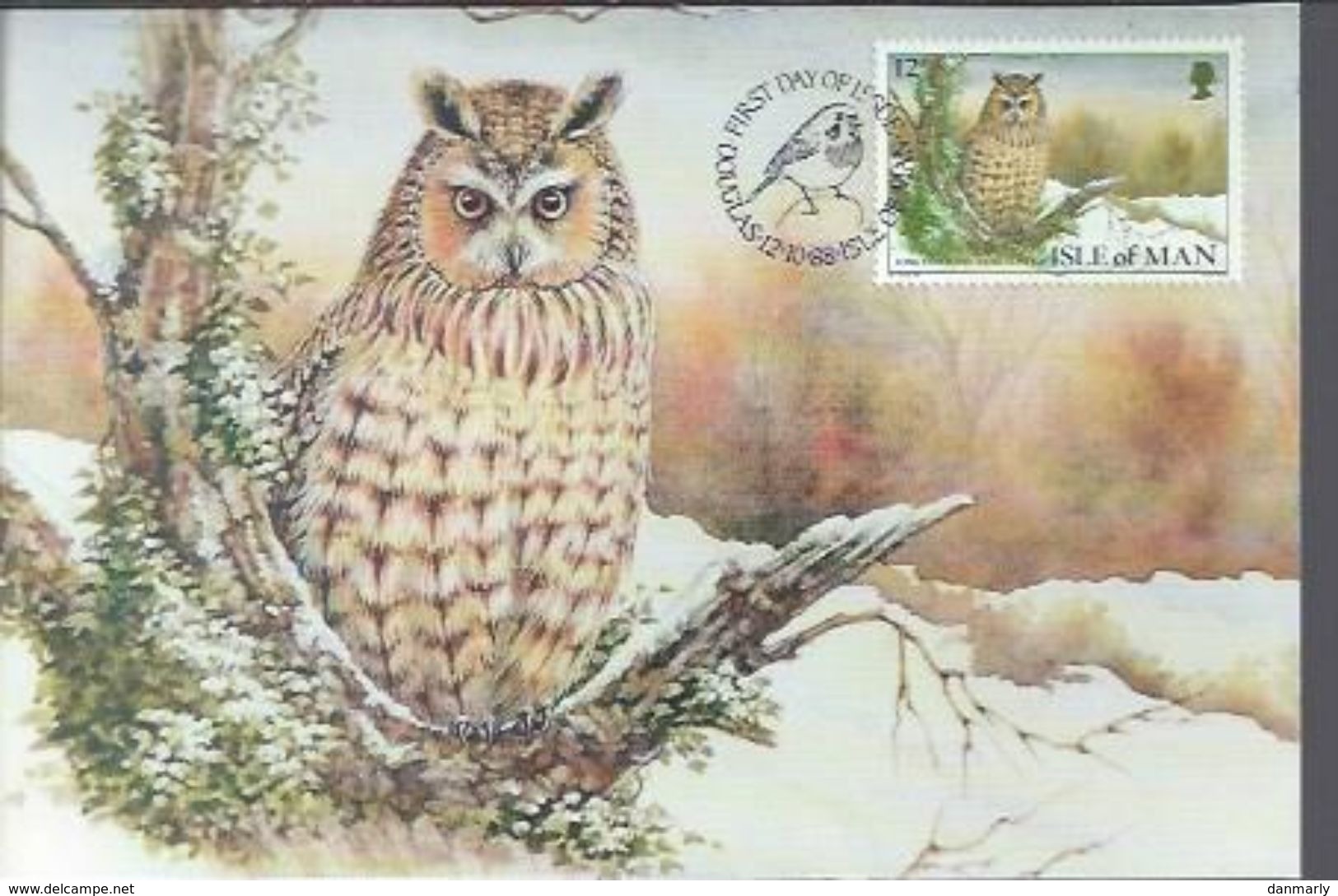 MAN :CARTE MAXIMUM 12/10/88 " Hibou Moyen-duc  " - Collections, Lots & Series