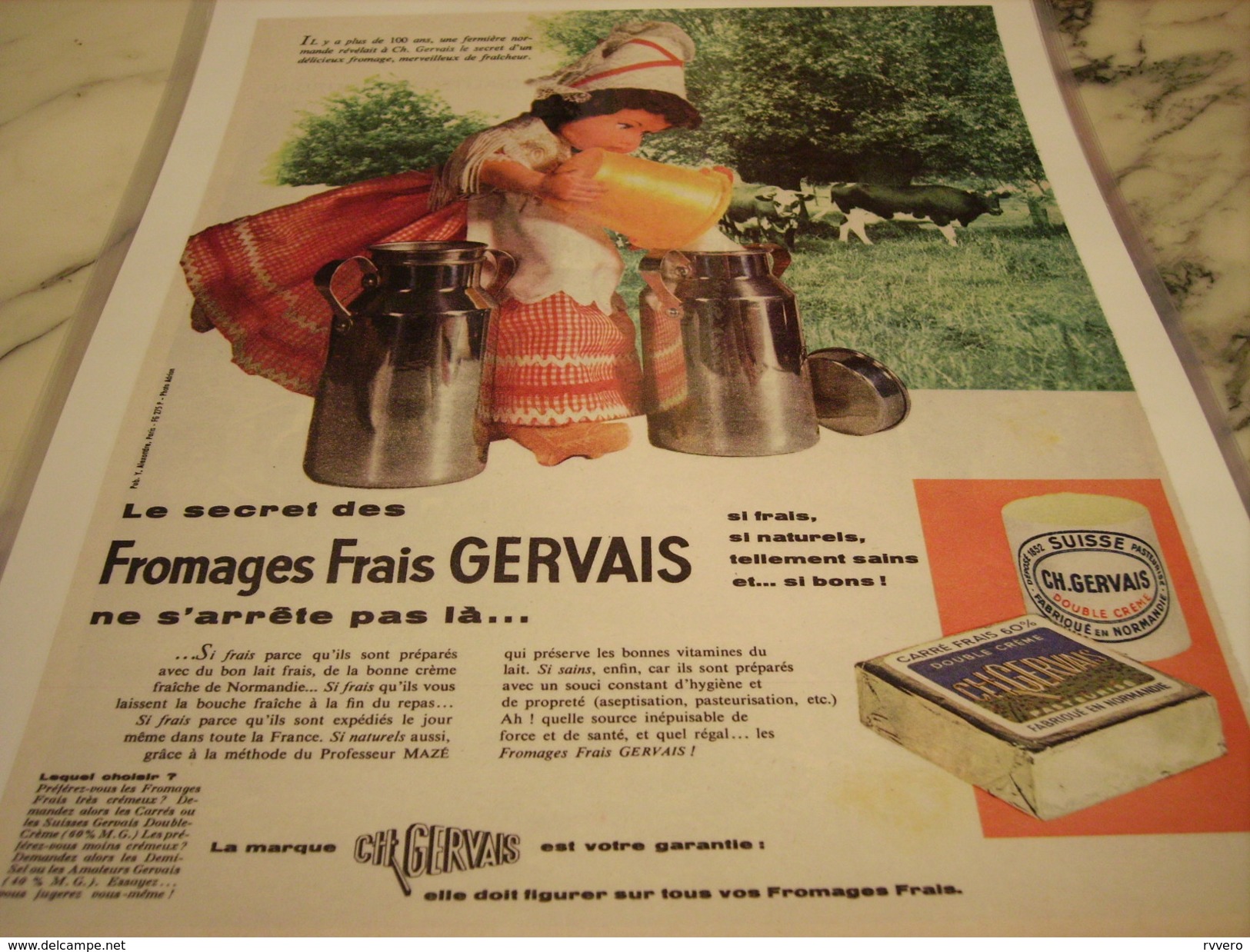 ANCIENNE PUBLICITE FROMAGE FRAIS DE GERVAIS  1961 - Posters