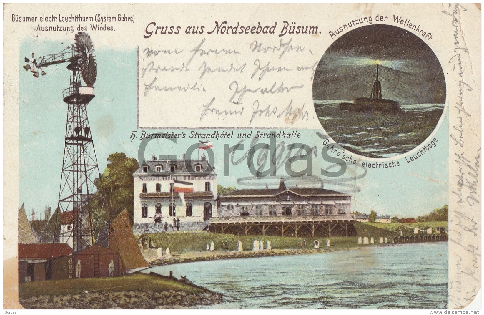 Germany - Gruss Aus Nordseebad Busum - Litho - Buesum