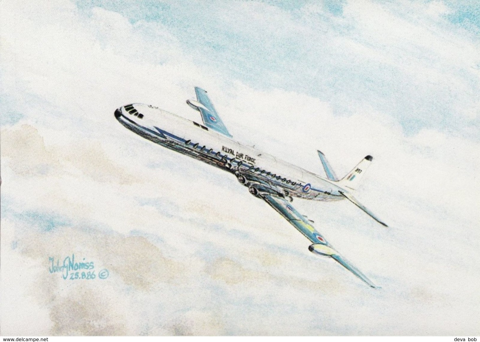 Aviation Art Postcard RAF De Havilland DH 106 Comet 4c Aircraft John Norriss - 1946-....: Moderne