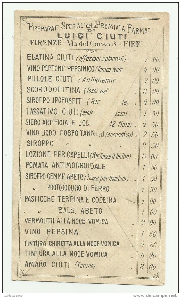 BUSTA PREMIATA FARMACIA LC FIRENZE VIA DEL CORSO ANNO1906 CON APPUNTO SCRITTO PIU' TIMBRO ALL'INTERNO - Sonstige & Ohne Zuordnung