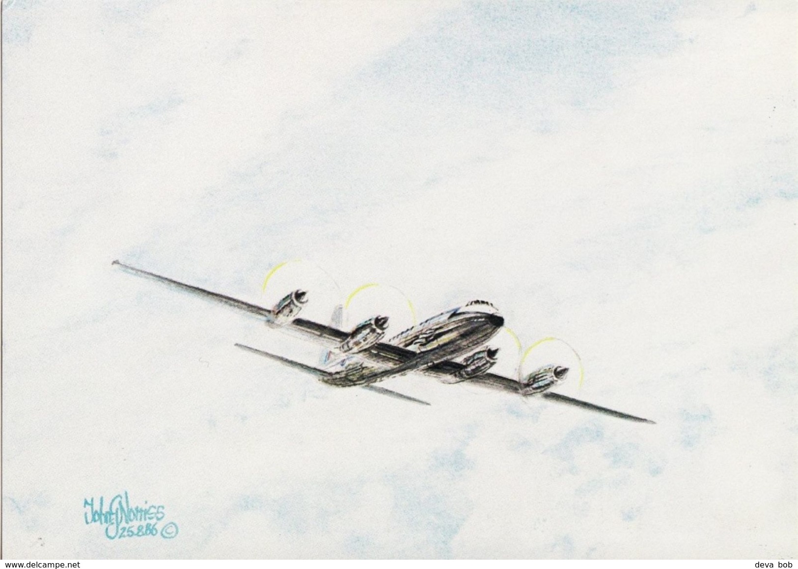 Aviation Art Postcard Bristol Britannia CMK1 Aircraft John G Norriss Royal Mail - 1946-....: Modern Era